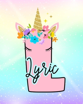 Paperback Lyric: Girls Unicorn Journal to Write In - Personalized Journal Book