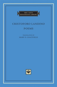 Hardcover Cristoforo Landino Poems [Latin] Book