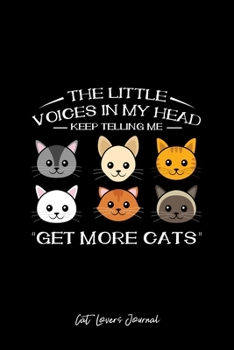 Cat Lovers Journal: The Little Voices In My Head Cat Funny Christmas Gift - Black Dotted Dot Grid Bullet Notebook - Diary, Planner, Gratitude, Writing, Goal, Log Journal - 6x9 120 pages