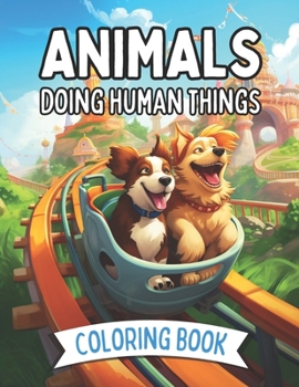 Paperback Animals Doing Human Things Coloring Book: A Cute and Unique Coloring Book for Kids Ages 8-12 Book