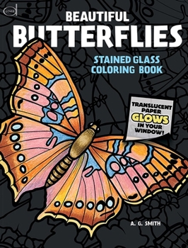 Paperback Beautiful Butterflies Stained Glass Coloring Book