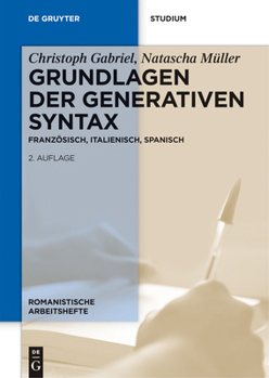 Hardcover Grundlagen der generativen Syntax [German] Book