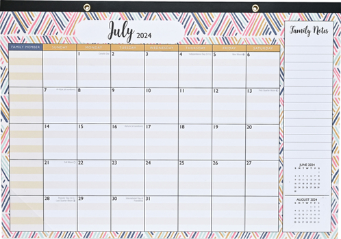 2025 Family Desk Pad and Wall Calendar (11 X 17)