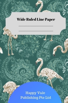 Cute Flamingo Theme Wide Ruled Line Paper