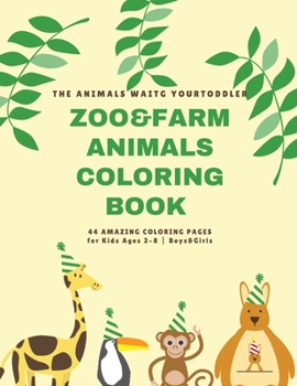 Paperback Farm & Zoo animals coloring book for kids Book