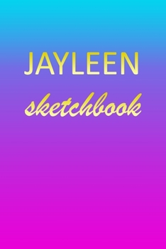 Jayleen: Sketchbook | Blank Imaginative Sketch Book Paper | Pink Blue Gold Custom Letter J Personalized Cover | Teach & Practice Drawing for ... Doodle Pad | Create, Imagine & Learn to Draw