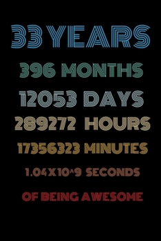 33 years of being awesome : Vintage Birthday gift for 33 years old / 33th birthday gifts for kids,men and women