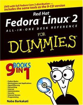Paperback Red Hat Fedora Linux 2 All-In-One Desk Reference for Dummies [With CDROM] Book