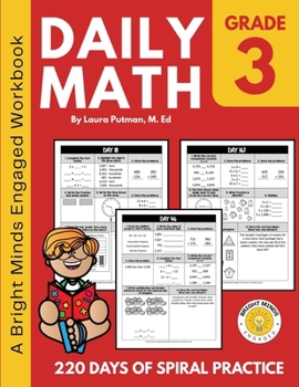 Paperback Daily Math Grade 3: 220 Days of Spiral Math Practice Book