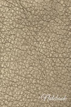 Notebook: Wide Ruled Composition Notebook: Light Gold Leather-Inspired Paperback Cover