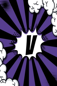 Paperback V - Sketchbook: Personalized Blank Sketchbook Customized With Monogram Letter V Comic Book Style Pop Art Initials For Names Starting W Book