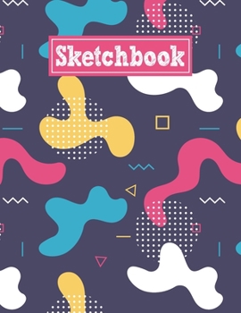 Sketchbook: 8.5 x 11 Notebook for Creative Drawing and Sketching Activities with Color Memphis Themed Cover Design
