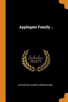 Paperback Applegate Family .. Book