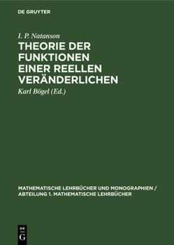 Hardcover Theorie Der Funktionen Einer Reellen Veränderlichen [German] Book