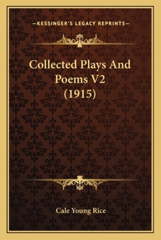 Paperback Collected Plays And Poems V2 (1915) Book
