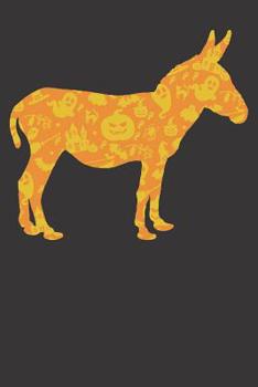 Paperback Notebook: Donkey Farmer Halloween Party Pumpkin Pattern Gift Dot Grid Dotted 6x9 120 Pages Book