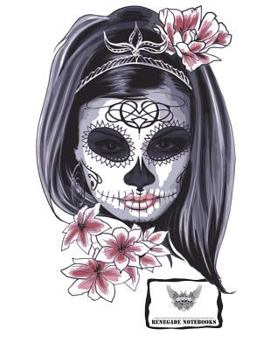 Reversed Cornell Note Paper Notebook Cornell Note-Taking System 8. 5x11 150 Page : Sugar Skull Girl Cover Design