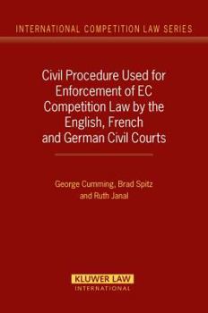 Hardcover Civil Procedure Used for Enforcement of EC Competition Law by the English, French and German Civil Courts Book