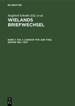 Hardcover (Januar 1778-Juni 1782), Erster Teil: Text [German] Book