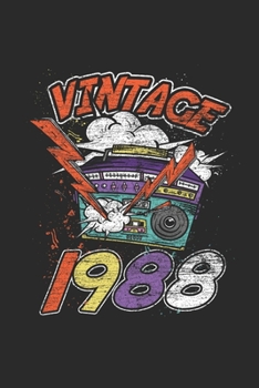 Vintage 1988: Graph Ruled Notebook – Journal for Birthday Gift Idea