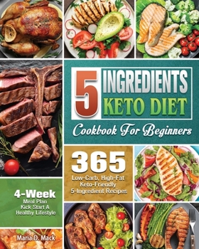 Paperback 5 Ingredients Keto Diet Cookbook For Beginners Book