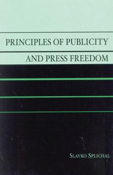 Paperback Principles of Publicity and Press Freedom Book