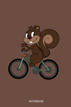 Notebook: Liniertes Notizbuch A5 - Eichh�rnchen Fahrrad Streifenh�rnchen Radfahrer Geschenk