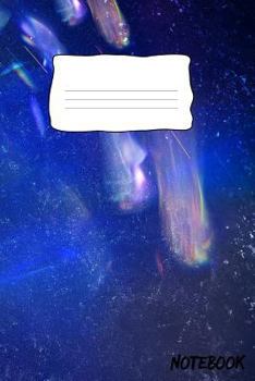 Notebook: 120 Dot Grid Pages, 6 x 9 inches, White Paper, Matte Finished Soft Cover (Green Blue Dream Glittery Galaxy Abstract Art)