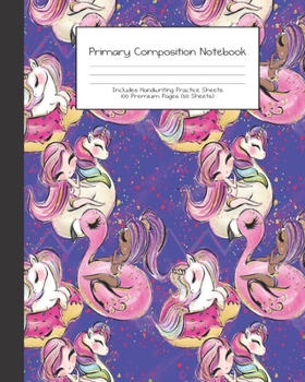 Primary Composition Notebook: Summer Pool Party Girls |Grades K-2 | Handwriting Practice Paper|Primary Ruled With Dotted Midline | 100 Pgs 50 Sheets | ... Girls | Elementary | Teacher | School | Gift