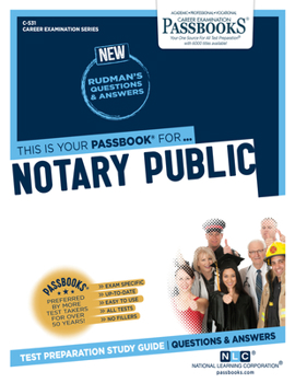 Paperback Notary Public (C-531): Passbooks Study Guide Volume 531 Book