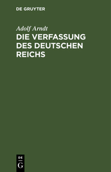 Hardcover Die Verfassung des Deutschen Reichs [German] Book