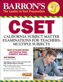 Paperback CSET: California Subject Matter Exams for Teachers: Multiple Subjects Book