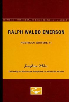 Paperback Ralph Waldo Emerson - American Writers 41: University of Minnesota Pamphlets on American Writers Book