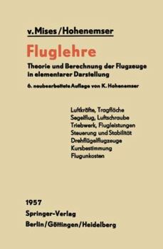 Paperback Fluglehre: Theorie Und Berechnung Der Flugzeuge in Elementarer Darstellung [German] Book