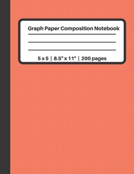 Paperback Graph Paper Composition Notebook 5 x 5 - 8.5" x 11" - 200 pages: Grid Paper, 5 Squares per Inch, 200 Numbered Pages, 100 Sheets, Red Book