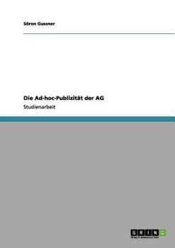 Paperback Die Ad-hoc-Publizität der AG [German] Book
