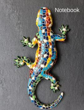 Notebook: Large Notebook With Gecko Mosaic Cover. College Ruled With 120 Pages