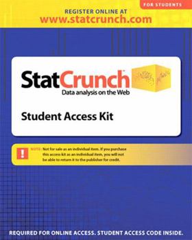 Printed Access Code Statcrunch -- Standalone Access Card (6-Month Access) Book