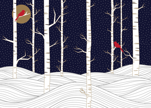 Gift Birch Trees in Winter Deluxe Boxed Holiday Cards (20 Cards, 21 Self-Sealing Envelopes) Book