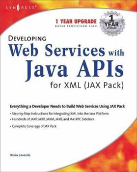 Paperback Developing Web Services with Java APIs for XML (JAX Pack) with CDROM Book
