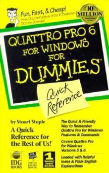 Paperback Quattro Pro 6 for Windows for Dummies Quick Reference Book