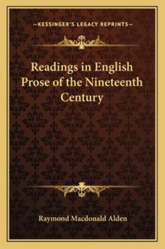 Paperback Readings in English Prose of the Nineteenth Century Book