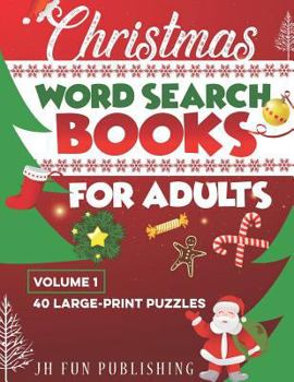 Paperback Christmas Word Search Books For Adults: 40 Large-Print Puzzle (Volume 1) Book