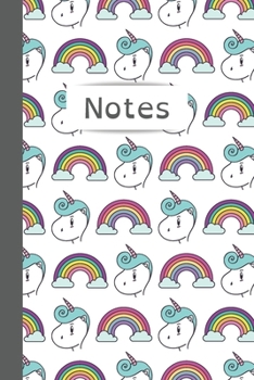 Paperback Notes: Cute Unicorn & Rainbow Journal for Girls Friend Sister Her, Notebook, Organiser Ruled White Paper, 100 pages Book