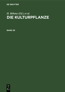 Hardcover Die Kulturpflanze. Band 29 [German] Book