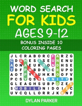 Paperback Word Search For Kids Ages 9-12: Word for Word, Puzzles Activity for Young, Fun Learning Activities, Bonus inside 10 Coloring Pages Book