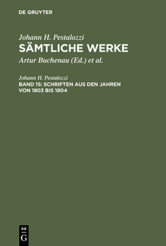 Hardcover Sämtliche Werke, Band 15, Schriften aus den Jahren von 1803 bis 1804 [German] Book