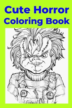 Paperback Cute Horror Coloring Book [Large Print] Book