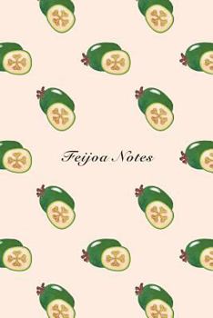 Feijoa Notes : 6 X9 Unruled Blank Notebook Watercolor Texture Design Tropical Organic Fruit Pattern Cover. Matte Softcover Note Book Journal