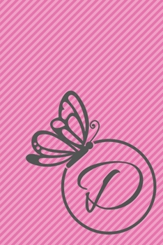 Paperback D: Initial D Monogram Notebook Journal Gift Circular Butterfly design Book